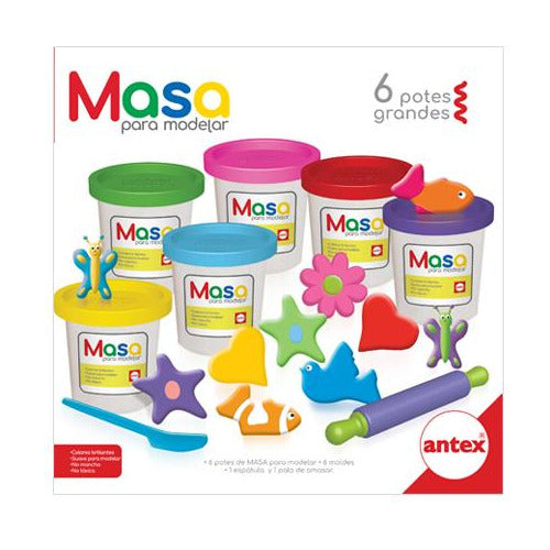 Masas Antex 6 Potes Mas Palo De Amazar Y Moldes 2