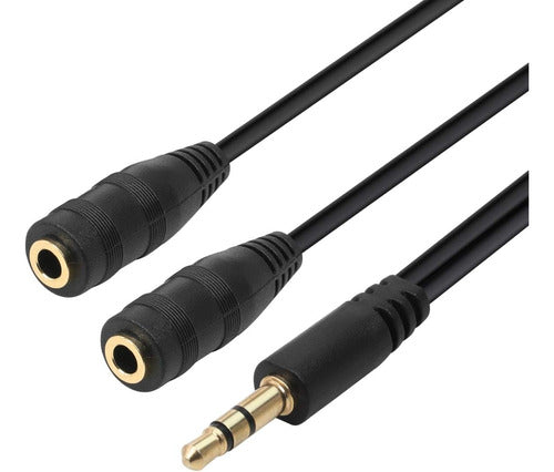 Cable 3.5 Auxiliar 2 Hembras 1 Macho (Ideal P 2 Auriculares) 2