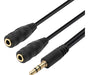 Cable 3.5 Auxiliar 2 Hembras 1 Macho (Ideal P 2 Auriculares) 2