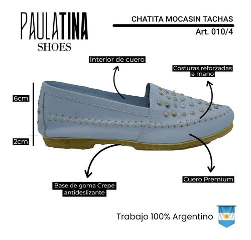 Women's Moccasin Flats with Studs - Paulatina Shoes 5