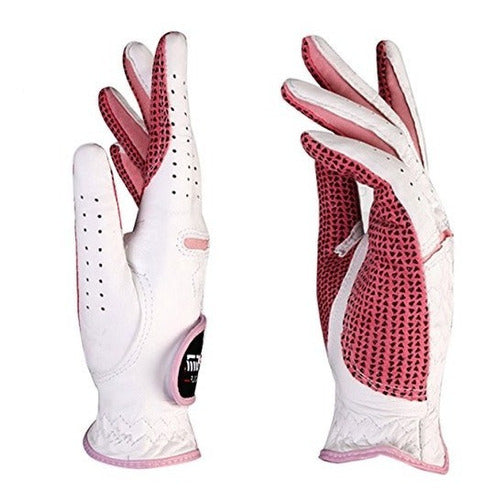 Guantes Golf Lujo Mujer Ambas Manos Cuero Cabretta Talla L 0