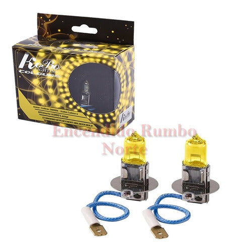 Kit Lamparas H3 Kobo Amarillas Todo Clima 12v 55w 2800k 1