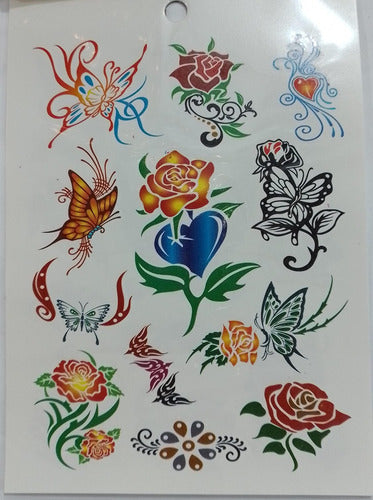 Temporary Self-Adhesive Tattoos Variety Pack 6 Sheets 34