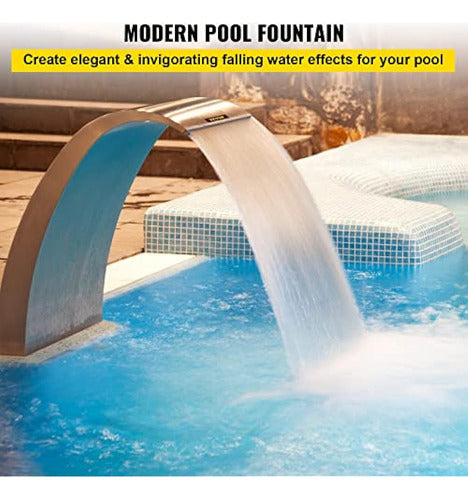 Happybuy Fuente De Piscina De Acero Inoxidable 17.7 X 11.8 X 1