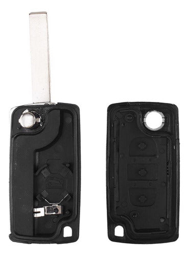 Car Key Case + 3 Button Key Auto VA2 C With Battery Holder CE0536 1