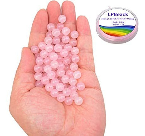 LPBeads Loose Beads 0.315 Inches/8mm Natural Stone Hematite 5