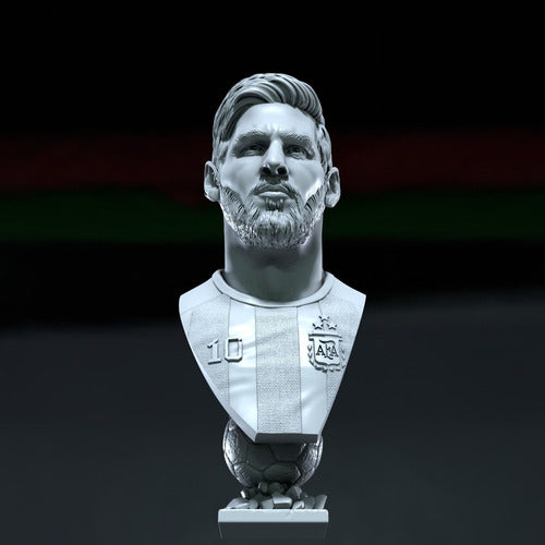 3D Printed Lionel Messi Bust Figure with Beard - Detta3D 2