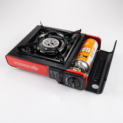 Red Fish Portable Butane Gas Camping Stove + Case 1