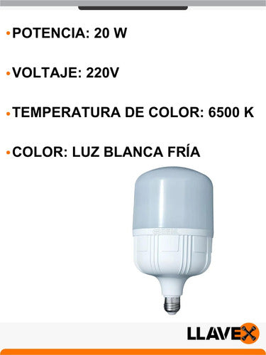 Kiar Led High Power Lamp 20W Cold White 6500K 1