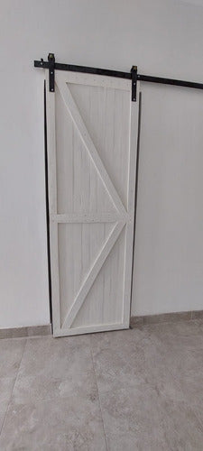 Recycled Pallet Barn Door Kit 2.10 x 0.70 Painted White 0