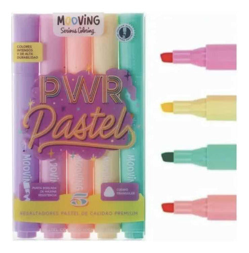 Mooving Triangular Pastel Highlighters X 5 Colors 0