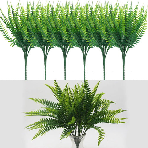 Tearom Large Artificial Ferns for Outdoors Set of 6 0