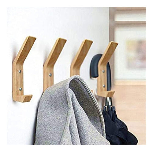 YANGQIHOME Wooden Wall Hooks Set of 4 3