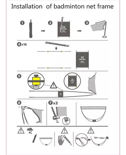 Rack De Badminton De Entretenimento Portátil Com Bolsa De Ar 7