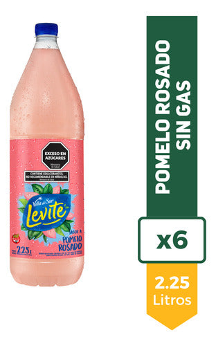 Levité Pink Grapefruit Flavored Water 2.25L Pack of 6 0