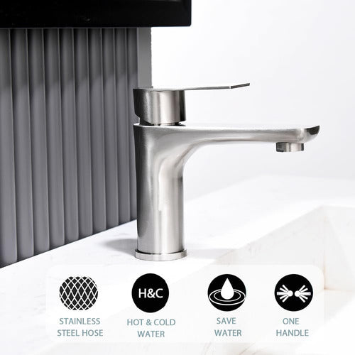 Vsunhoo Bathroom Faucet Monocommand with Stainless Steel Colillas 1