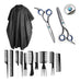 E-Shop Peluquería Professional Hairdressing Kit: Scissors + Set of 10 Combs + Cape 0