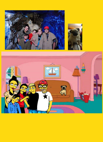 KEsimpsonizados Retrato Estilo Simpsons (5 Personas Más Fondo) 0