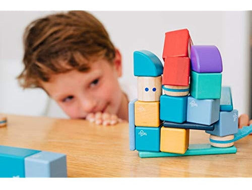 Tegu Wooden Magnetic Blocks Set - 24 Pieces Sunset 3