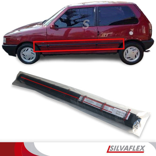 Baguetas Negra Con Vira Roja Molduras Fiat Uno 3 Puertas Scr 1