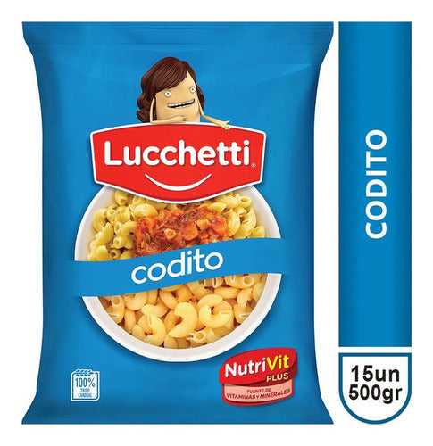 Lucchetti Pack Fideos Coditos 500 Gr x 15 Unidades 0