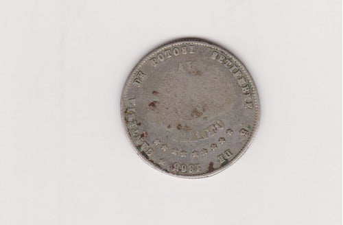 Moneda Bolivia 1/4 Melgarejo Año 1865 Plata Bueno 0