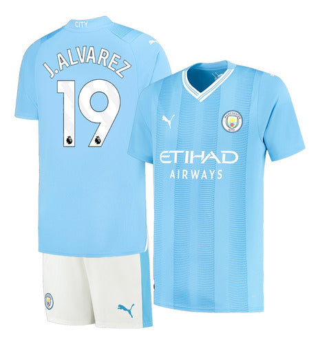 Puma Manchester City Kit 2023/24 #19 J. Alvarez - Kids 1