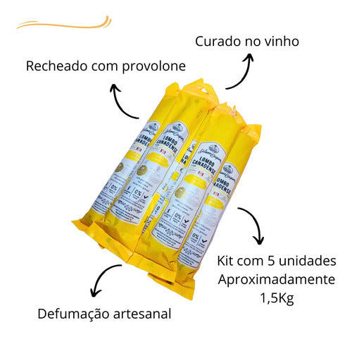 Kit 5 Lombo Gourmet Caipira Mineiro Com Queijo Provolone 2