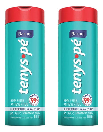 Talco Pes Tenys Pe Baruel Po 100g Menta Fresh-kit C/2un 0