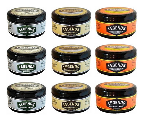 Legends Set of 9 Pomades - Strong Hold - Medium Hold - Easy Hold 40g 0