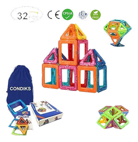 CONDIKS Magnetic Blocks, 32pcs Building Blocks Set 2