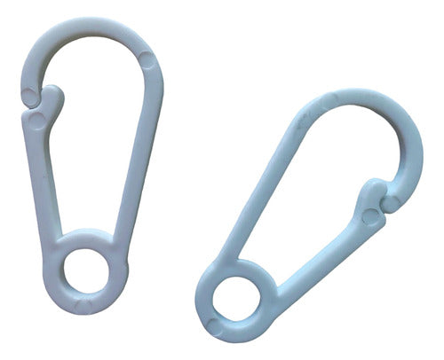 Pignus ARG Plastic Carabiner Clip White Bijou Keychains x 500u 50mm 3