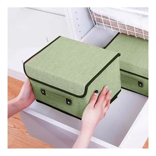 Home Basics Organizer Storage Box in Linen Fabric 45x30 5