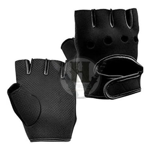 SBK Tactical Gloves Black Elasticized Cut Finger Neoprene 0