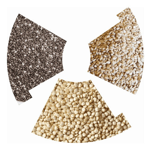 Naccato 3kg Semillas De Chia + Semillas De Quinoa + Sesamo Integral 0