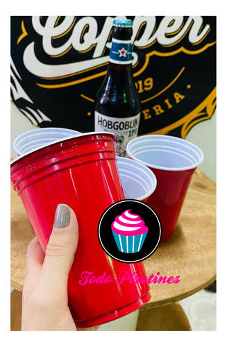 350 Red American Plastic Cups for Events and Parties 400 ml 4