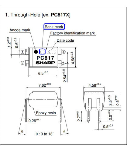 Pack of 10 PC817 Rank C Optocoupler DIP-4 1
