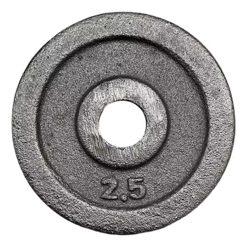 DeporAr 2.5 Kg Cast Iron Weight Disc - Fitness Dumbbell Bar Gym Fit 0