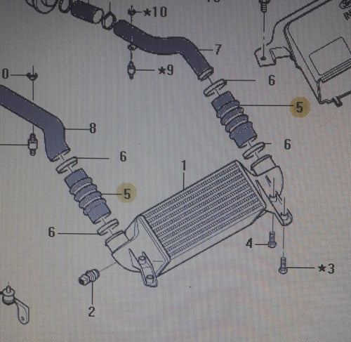 FW Repuestos Intercooler Inlet and Outlet Hose for Ford Focus 00/09 2