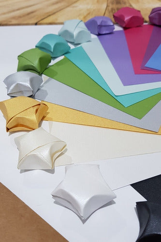 Eypapel Papel Para Origami: 10x10 Plata Perlado Pack X 40 Hojas 6