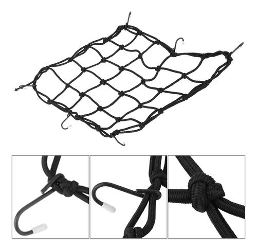 Everest Elastic Net with Hooks for Securing Luggage/Helmet 30x30cm 4