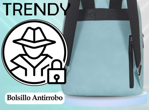 Trendy Mochila Mujer Urbana Tiras Ajustables Liviana Compartimiento 7