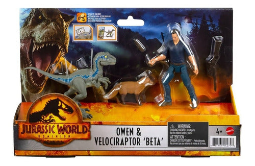 Jurassic World Owen Y Velociraptor Mattel Hdx46 0