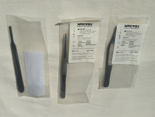 Surgical Stainless Steel Tweezers, Brussels, and Scalpel Handle Set 4