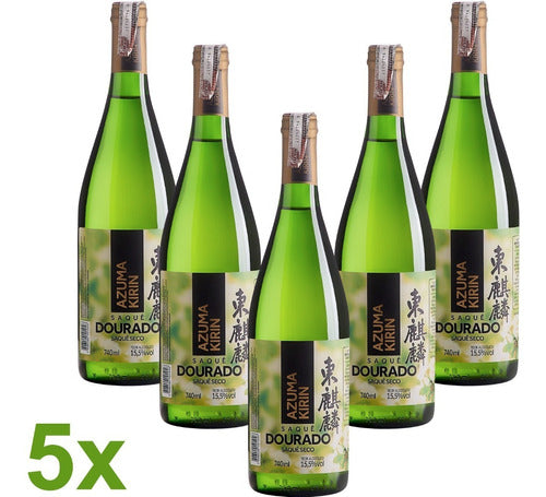 5x Saquê Dourado Seco - Azuma Kirin 740ml Garrafa Sake 0