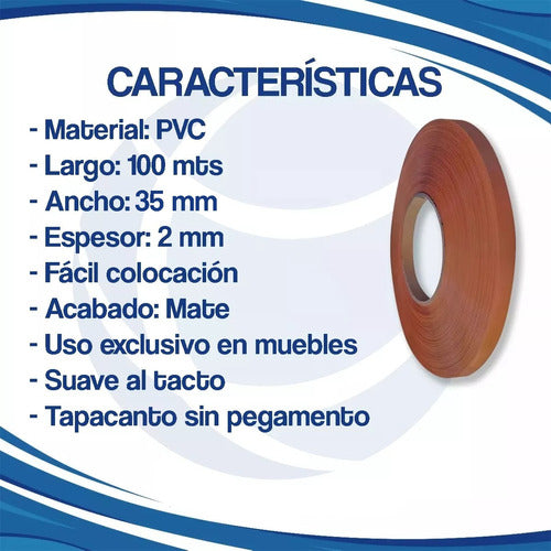 Roal Tapacanto PVC ABS 35x2 Mm Peral 100 Mts 1