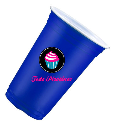 35 Blue Imported American Plastic Cups 400ml 7