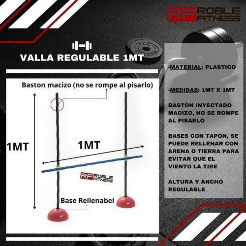 Roble Fitness Adjustable PVC Hurdle 1 Meter Training Jump 1