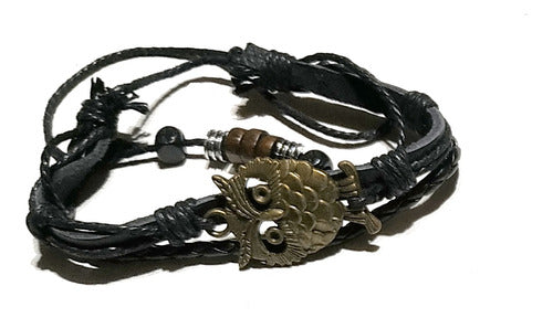 Artesanal Pulsera Eco Cuero Ajustable Moda Ecocuero Dije Brazalete 2