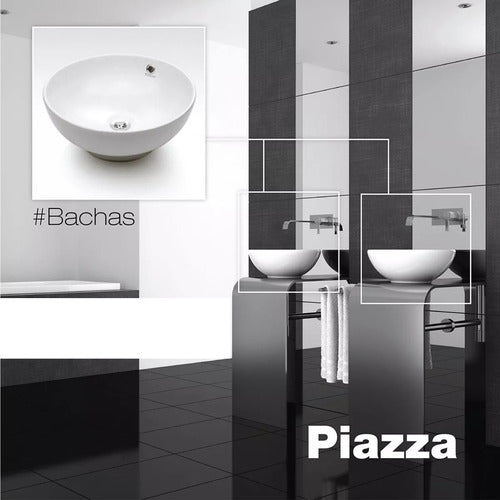Piazza Round White Enameled Bathroom Basin 43cm 4
